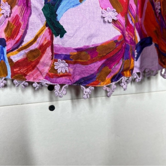 Farm Rio Colored Bananas Puff Sleeve Blouse Size Large - Picture 11 of 15